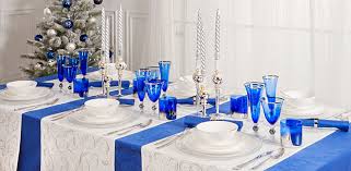 mesa navidad azul